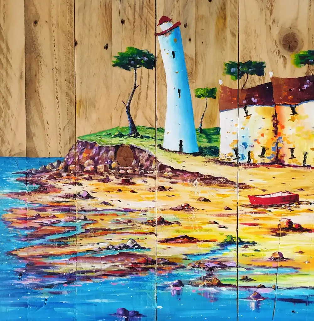 Acrylique sur bois couleurs vives